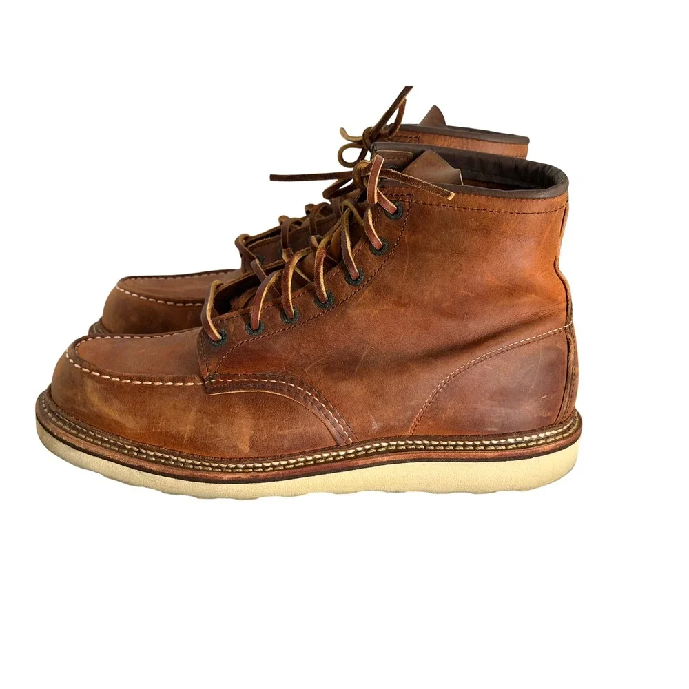 Red Wing Classic Moc Toe Boots Mens 10.5 D  Copper Leather  1907 Heritage USA